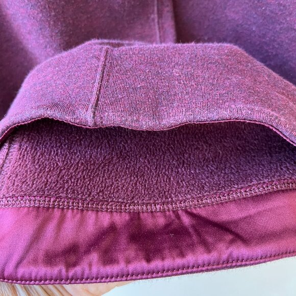 Athleta Sz S M Cozy Karma Funnel Neck Sweatshirt Fleece Burgundy Pullover Top - Picture 4 of 8